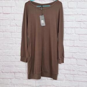 PrinStory Medium Brown Long Sleeve Dress NWT